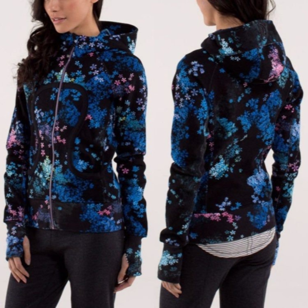 Lululemon Petal Pop Scuba Hoodie Black Floral